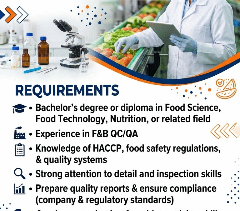 F&B Quality Control / Quality Assurance Specialist